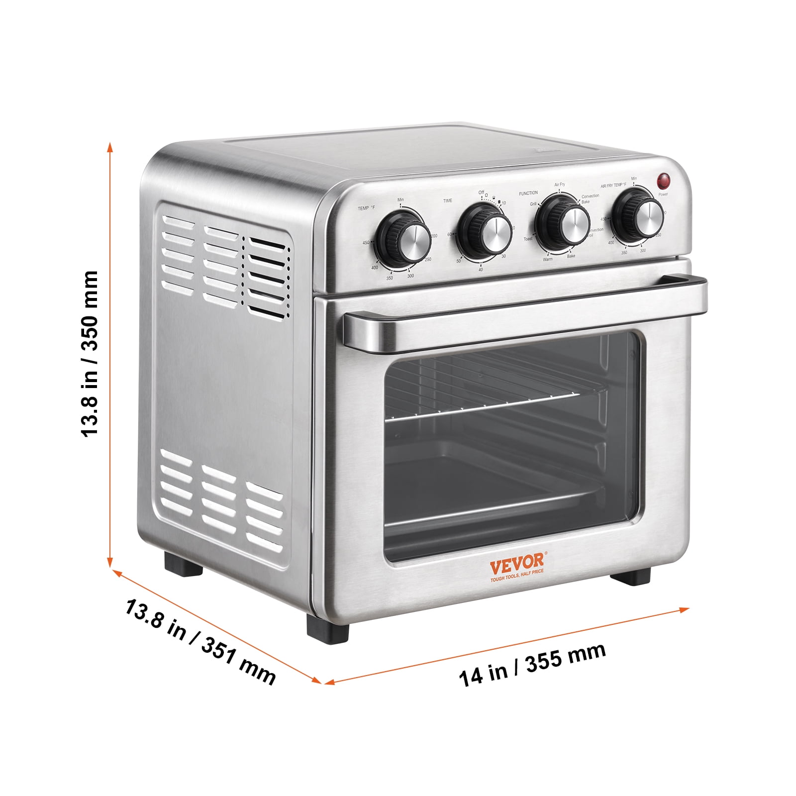 KFFKFF 7-IN-1 Air Fryer Toaster Oven 18L Stainless Steel 1700W Convection Oven