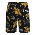 thumbnail image 6 of Disketp Men'S Swim Trunks Hawaiian Breathable Surf Beach Swimsuits Mesh Lining Beach Shorts With Pockets-Hohey Bee Golden Embroidery, 6 of 9