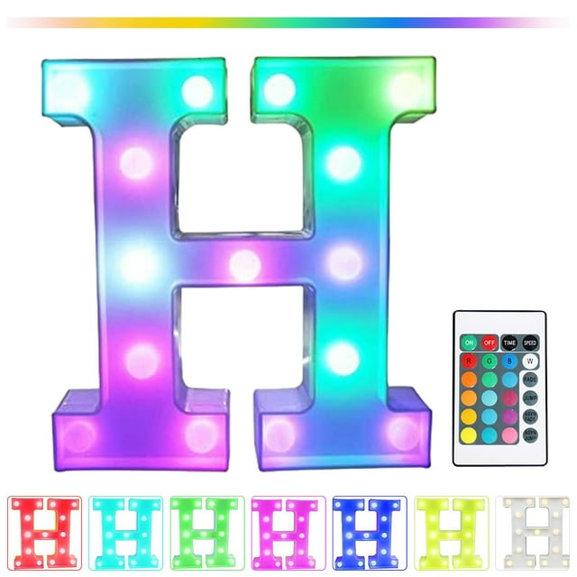 Lettres Lumineuses à DEL Colorées avec Télécommande? Lettres de Bar de Fête avec Lumières Décorations pour la Maison - Multicolore