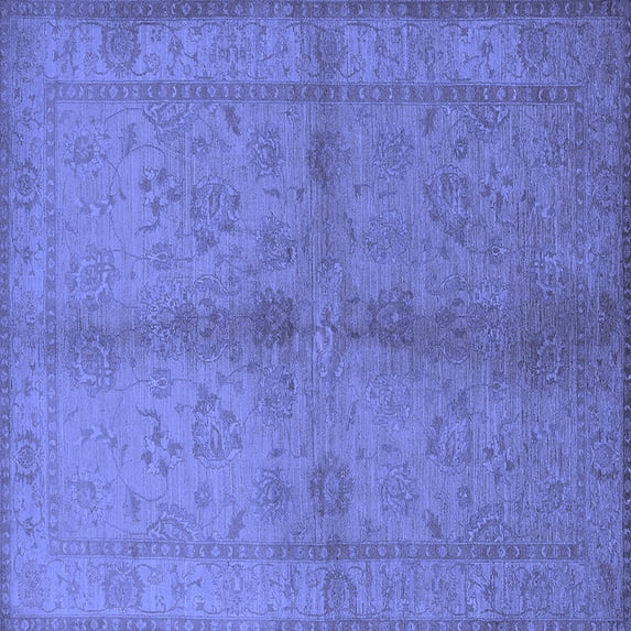 Ahgly Company Indoor Square Oriental Blue Industrial Area Rugs, 4' Square