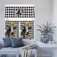 thumbnail image 6 of Kitchen Window Curtains Valance and Tier Set, Farm Cow with Sunflower Rod Pocket Tier Curtain Valance Set, Country Buffalo Black and White Plaid Light Filtering Cafe Curtains for Bedroom Living Room, 6 of 9