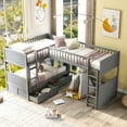 thumbnail image 2 of Bunk Bed With Loft And Two Drawers In Gray - & Functional Furniture Twin Storage Facilities Practical Bedroom, 2 of 7