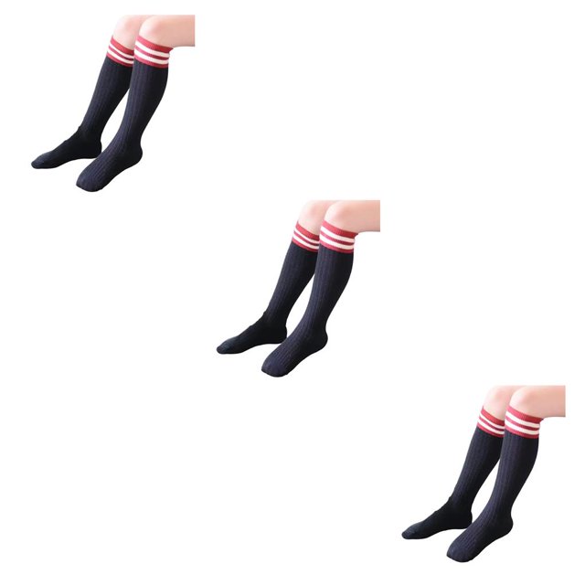 Qarigey Calcetines de tubo medio Ligeros Transpirables Medias de algodón puro de moda Diseño de rayas para niños Tipo 24 tipo 24 3piezas Qarigey CBP257982