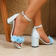 Block Heels for Women Stable Heel Elegant Flower for Confidence Walking ...