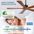 thumbnail image 4 of Eowynic 60 Inch Modern Black Ceiling Fans with No Light Remote Control, 5 Wood Blades, Reversible DC Motor, 6-Speed,3 Downrods, Indoor Outdoor Ceiling Fan without Light for Patios, 4 of 8
