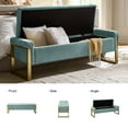 thumbnail image 3 of Tina's Home 55" Upholstered Storage Bench Tufted End of Bed Bench Bedroom Entryway Sage, 3 of 8