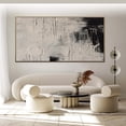 thumbnail image 3 of Grey Black Handmade Wall Art Original Grey Black Abstract Oil Painting On Canvas Modern Artwork Living Room Office Wall Decor,Unstretched,Frameless,(61*122cm)24*48Inches, 3 of 5