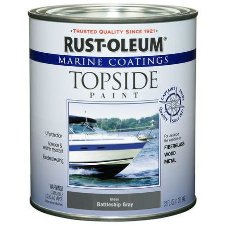Rust-Oleum Marine Coatings Topside Marine Paint Gloss Battleship Gray, (Best Marine Paint For Steel)