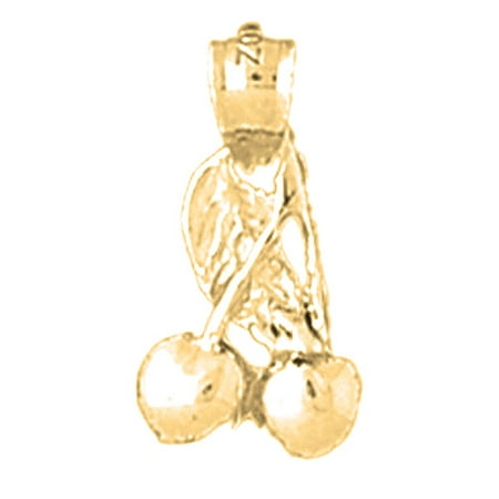 18K Yellow Gold Cherries Pendant - 18 mm