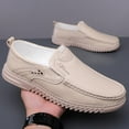 thumbnail image 3 of Mens Handmade Leather Slip On Loafers Casual Lightweight Soft Non Slip Walking Shoes for Driving Daily Work Office, 3 of 7