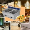 26L 3.3KW Temperature Control Timing Stainless Steel Double Container Commercial Restaurant Electric Deep Fryer US Plug