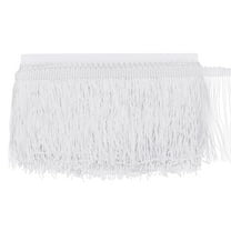Uxcell Chainette Fringe Trim, 10 Yards of 4" Polyester Braid Tassel Trim for DIY Crafts/Lamp Shade Decoration/Sewing Fringe Thread Yarn [White]