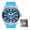 Blue, variant on Solar Powered Quartz Dive Watch for Men and Women, 300M Water Resistant Outdoor Wristwatch with Luminous Silicone Strap, Durable Stainless Steel Case, Black
