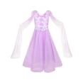 thumbnail image 5 of Flower Girls Dress Purple Sleeveless Mantillas Wedding Bridesmaid 7, 5 of 9