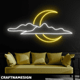 thumbnail image 2 of Craftnamesign Moon And Cloud Neon Sign, Living Room Wall Decor, Minimalist Wall Art, 2 of 4