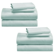 California Design Den, 100% Cotton, 2 Packs of 4-Piece Queen Size Sheet Set, Seafoam