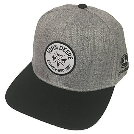 John Deere Brand Grey High Profile w/Suiting Fabric Snapback Hat - 13080465BK