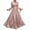 Pink, variant on ZANZEA Women Ruffles Flare Long Sleeve O-Neck Solid Irregular Hem Muslim Casual Party Maxi Long Dress