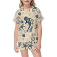 thumbnail image 2 of JAJAHO Silk Pajamas For Girls 2 Piece Sets Ocean Animals Printed Short Sleeve Sleepwear Shorts Set For Kids 2-13Y, 2 of 4