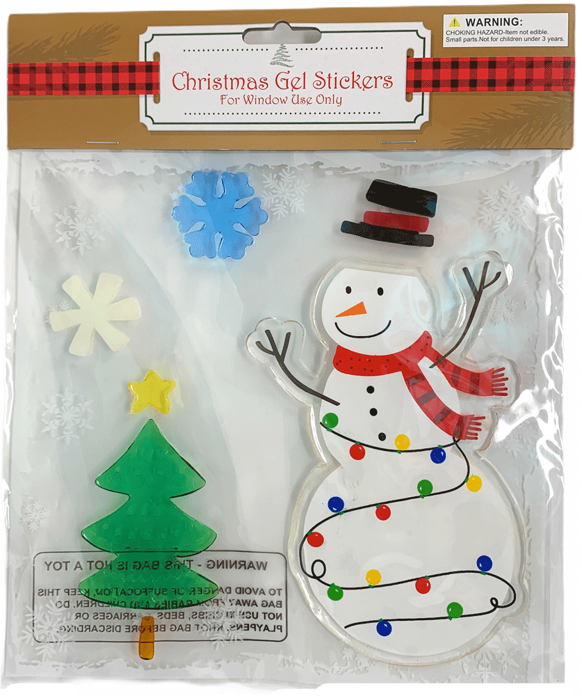 Boston Novelties Gel Window Clings Christmas Winter Classic Window