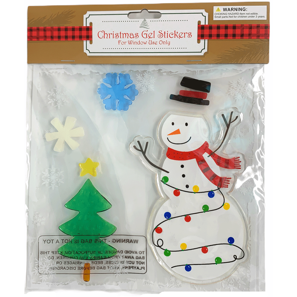 Boston Novelties Gel Window Clings Christmas Winter Classic Window Stickers Decoration, Window