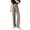 Khaki, variant on Women Wide Leg Pants with Pockets High Waist Stretch Dress Casual Flattering Fit Straight Leg Trousers by Yigetop Black L