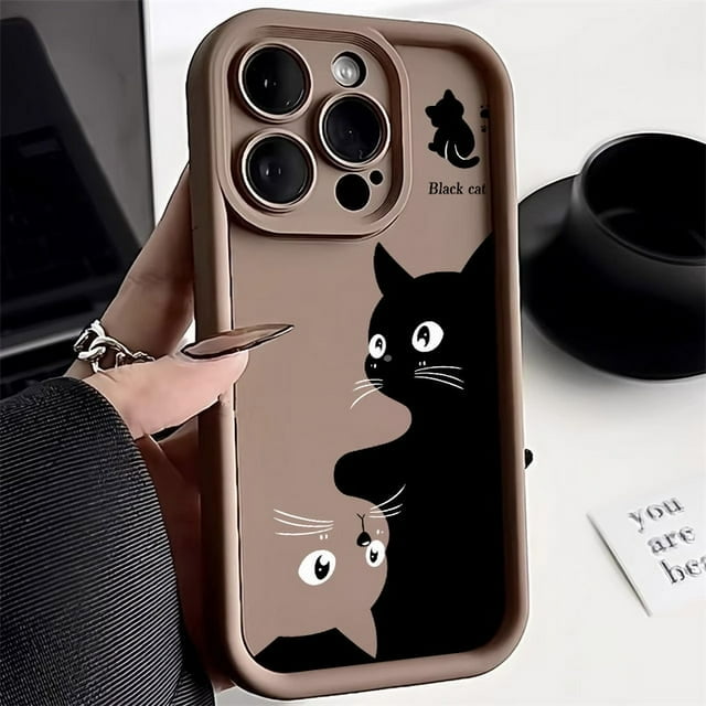 Funny Cute Cat Animal Case For iPhone 15 Pro Max Case iPhone 11 12 13 14 Pro Max X XR XS Max 7 8 15 Plus Camera Protection Cover