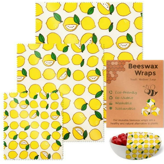 CIYISON Stylish Beeswaxs Food Wrappers Set of 3 Keeps Food Freshness Naturally Sturdy Cotton Home Accessory for Organization