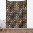 thumbnail image 4 of Ambesonne Cat Fabric by the Yard Upholstery, Cartoon Pets and Paw Prints, 2 Yards, Sand Brown Marigold and Grey, 4 of 5