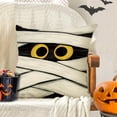 thumbnail image 5 of Halloween Jack O Lantern Decorative Throw Pillow Covers 20 x 20 Set of 4, Spooky Face Mummy Black Cat Fran.kens-tein Cushion Case Decor, Holiday Home Decoration for Sofa Couch, 5 of 6