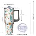 thumbnail image 2 of 40oz Pioneer Flower Floral Print Pattern Insulated Tumbler with Handle, BPA-Free Leak Proof Lid and Straws, Double Wall Vacuum, Hot 12h/Cold 34h, 2 of 6