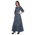 thumbnail image 2 of Moomaya Robe Longue Imprimée pour Femmes Manches 3/4 Col Rond Tenue Décontractée, 2 of 3