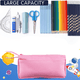 thumbnail image 3 of Estuche para lápices de gran capacidad, estuche para bolígrafos, bolsa de maquillaje, suministros escolares, papelería de oficina, almacenamiento, regalo, rosa, 3 of 5
