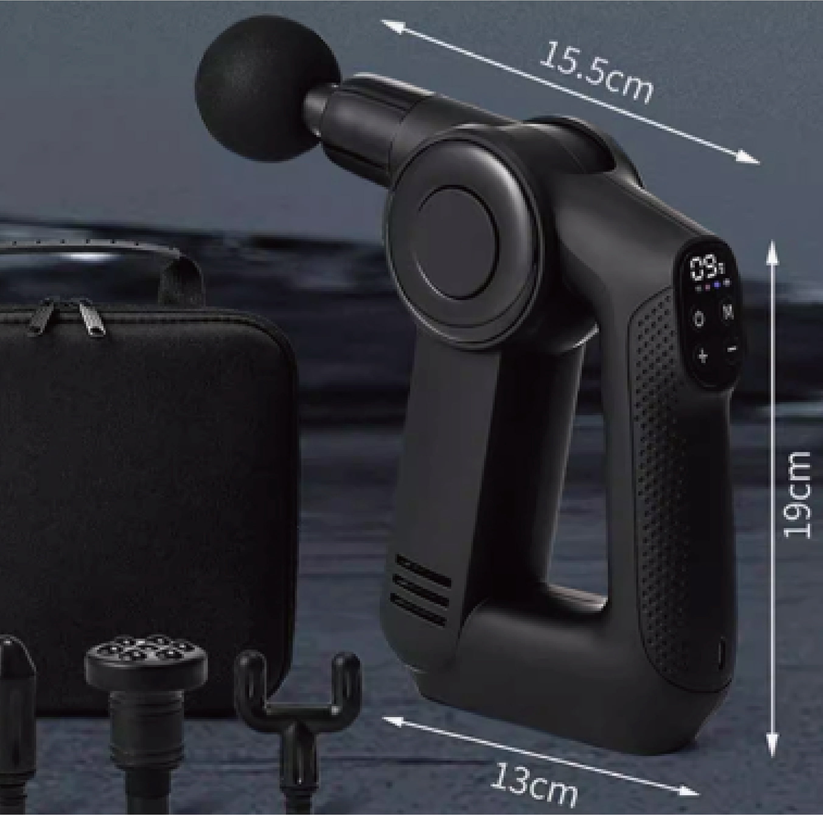 BAOIWEL Vibromassage devices,Quiet Deep Tissue Therapy Massage Gun - Bluetooth Enabled, Electric Percussion Massage Gun & Personal Massager for Pain Relief in Neck, Back, Leg, Shoulder and Body (Blac