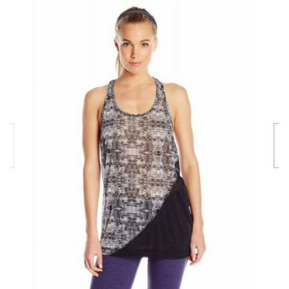 Soybu Women's Brooklyn Training Running Gym Scoop Tank Top, Black Mirage, 3XL