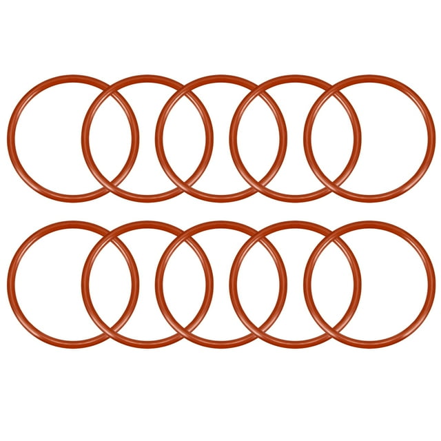Unique Bargains Joint Torique en Silicone 35mmx30.2mmx2.4mm VMQ Joint d'Étanchéité Rouge 10 Pcs