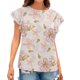 thumbnail image 1 of Moda mujer verano casual cuello redondo volantes manga corta impresión tops pullover blusa Pompotops hkajfhjk468051, 1 of 1
