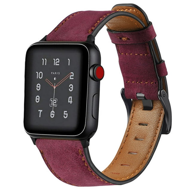 Compatible con Apple Watch Band 38-40 mm / 42-44 mm, correa de repuesto de cuero genuino compatible con Apple Watch Series 5/ 4/3 /2 /1 Adepaton 2033272-7