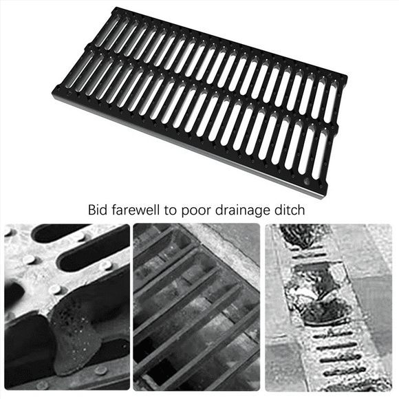 2X Sewer Cover Rainwater Grate Trench Cover Resin Manhole Cover Drainage Ditch Composite Sink Rectangular Manhole Cover
