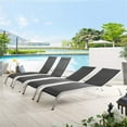 thumbnail image 2 of Modway Savannah Modern Aluminum Patio Chaise Lounge in Black (Set of 4), 2 of 5