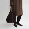thumbnail image 2 of Genuine Cowhide Women Tote Bag, Soft Suede Shoulder Bag, Large Capacity Handbag for Work Travel, 2 of 4