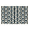 thumbnail image 1 of Floral Cutting Board, Ornate Silhouettes Pattern with Circle Abstract Vintage Design Inspiration, Decorative Tempered Glass Cutting and Serving Board, Large Size, Ruby Beige Navy Blue, by Ambesonne, 1 of 1
