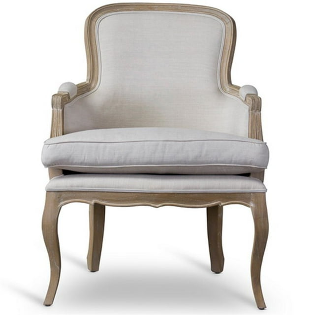 Baxton Studio Napoleon Chaise d'Appoint en Blanc et Marron
