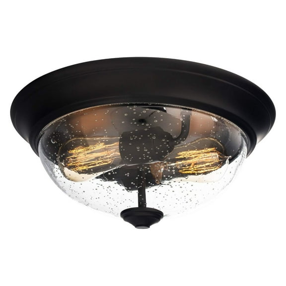 Prominence Home 13” Flush Mount Seeded Ceiling Light, Madalyn, 51381-31, Bronze