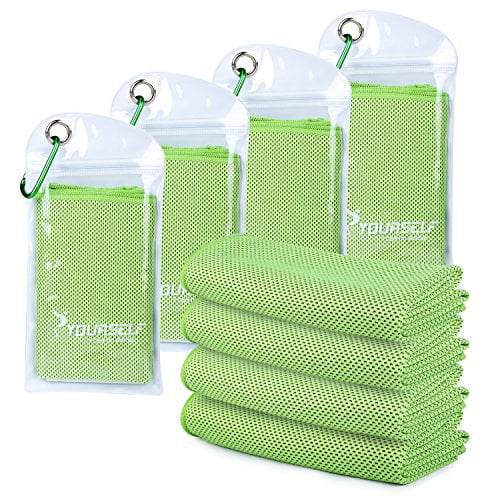 40x12 Athletes Sports Yoga Camping Microfiber Ice Cool Towel Gym Chilly Towel Cooling Towel for Neck Cooling Towel 4 Pack, Soft Breathable Cooling Towels for Hot Weather Workout 