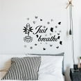 thumbnail image 6 of 4pcs Vinyl Wall Decals Just Breathe Wall Stickers Quote Self-Adhesive Peel and Stick Mural Decoration for Bathroom Bedroom Living Room Kitchen Wardrobe Door Playroom Classroom Yoga Studio, 6 of 7