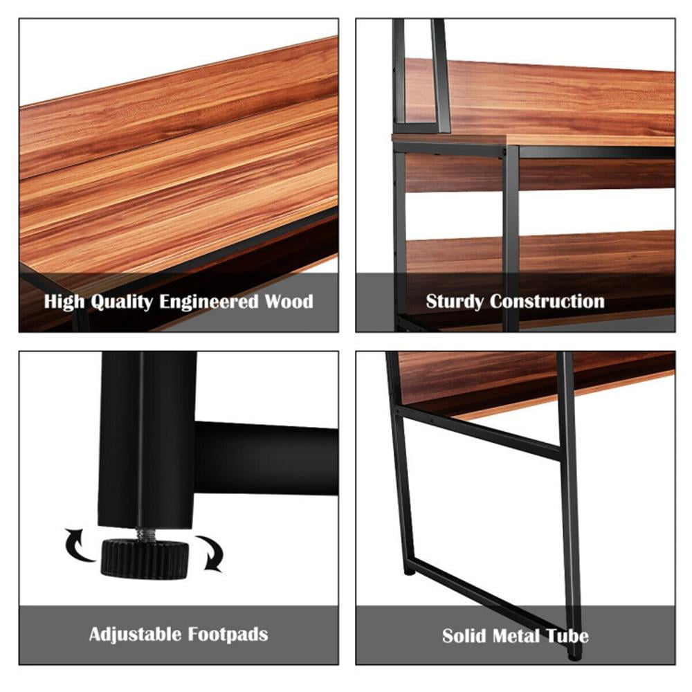 Demi Bonn 47" Computer Desk Writing Study Table Workstation, Gaming Workstation Home Office Desks, Brown