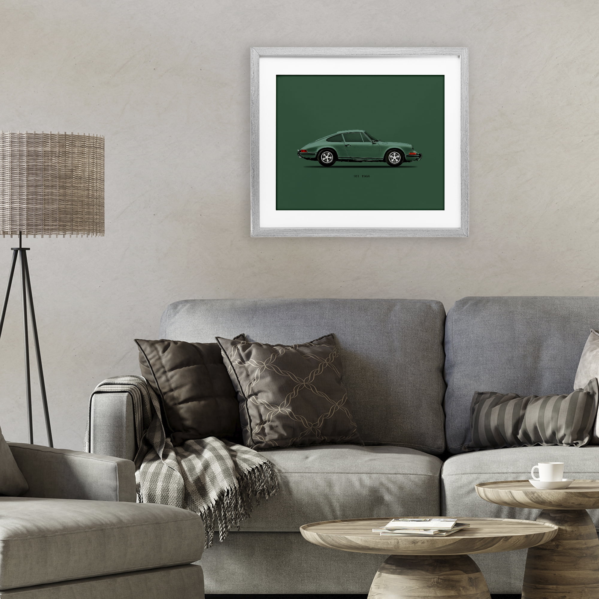 Stupell Industries Green Toned Classic Car Gray Framed Print Under Glass, design by Mark Rogan