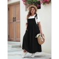 thumbnail image 4 of Women'S Plus Size Summer Maxi Dress Casual Sleeveless Spaghetti Strap Long Beach Sundresses Black XL, 4 of 6