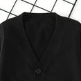 thumbnail image 6 of Gibobby Girl's Bow Button Up Knitted Cardigan V Neck Loose Cute Crop Sweater Outwear,Black,1-2 Years, 6 of 6
